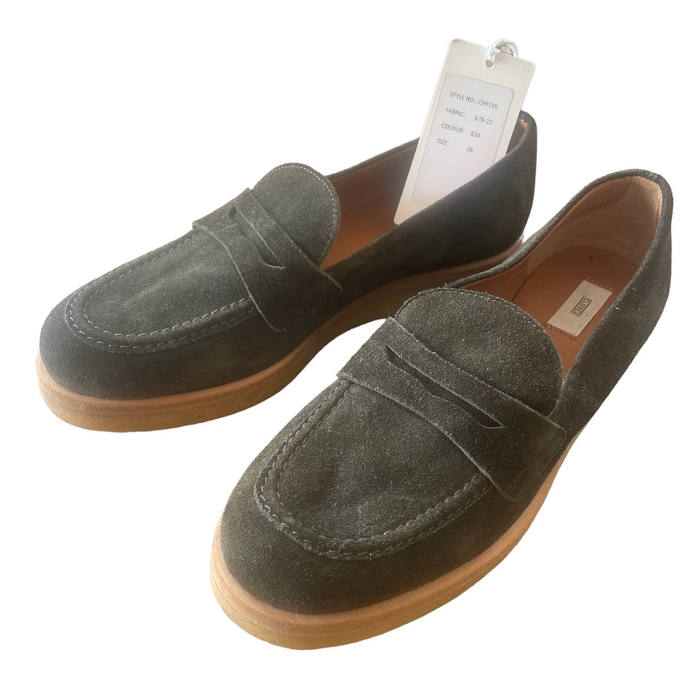 Olive Suede Loafers